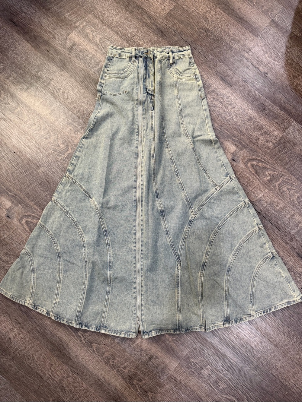 Fashion Nova Y2K Denim Maxi Skirt